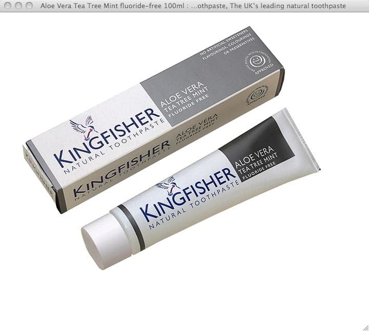 Οδοντόκρεμα Φυσική Aloe, Tea Trea, Μέντα 100 ml - Kingfisher