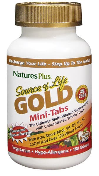 SOURCE OF LIFE GOLD Mini-Tabs 180 Tabs - Natures Plus