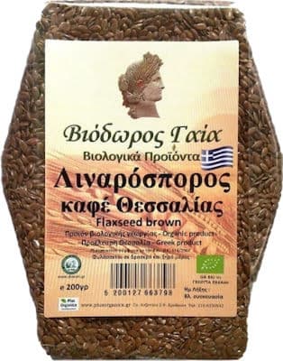 Λιναρόσπορος Καφέ  Θεσσαλίας BIO 200 gr -  Βιόδωρος Γαία