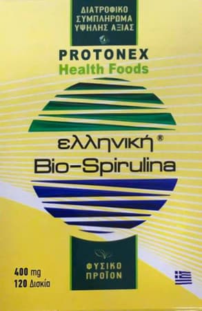 Σπιρουλίνα 400 mg 120 Δισκία - PROTONEX