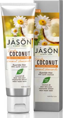 Oδοντόκρεμα Simply Coconut - με βιολογικό έλαιο Καρύδας και Χαμομήλι - Καταπραϋντική χωρίς φθόριο 120 gr - JASON - Image 1