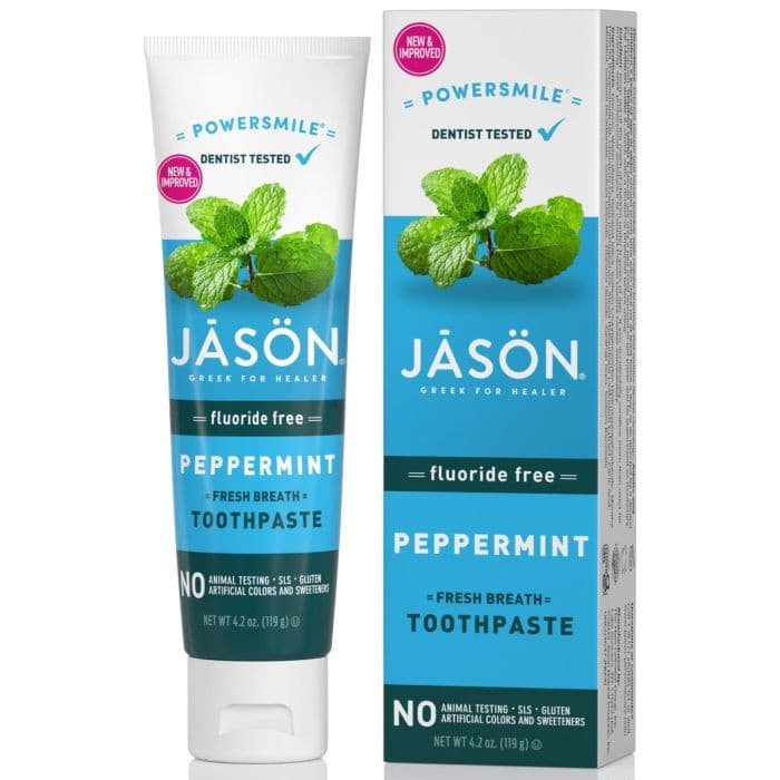 Οδοντόκρεμα Χωρίς Φθόριο 'PowerSmile' Mέντα - Χωρίς Γλουτένη 119gr - JASON - Image 1