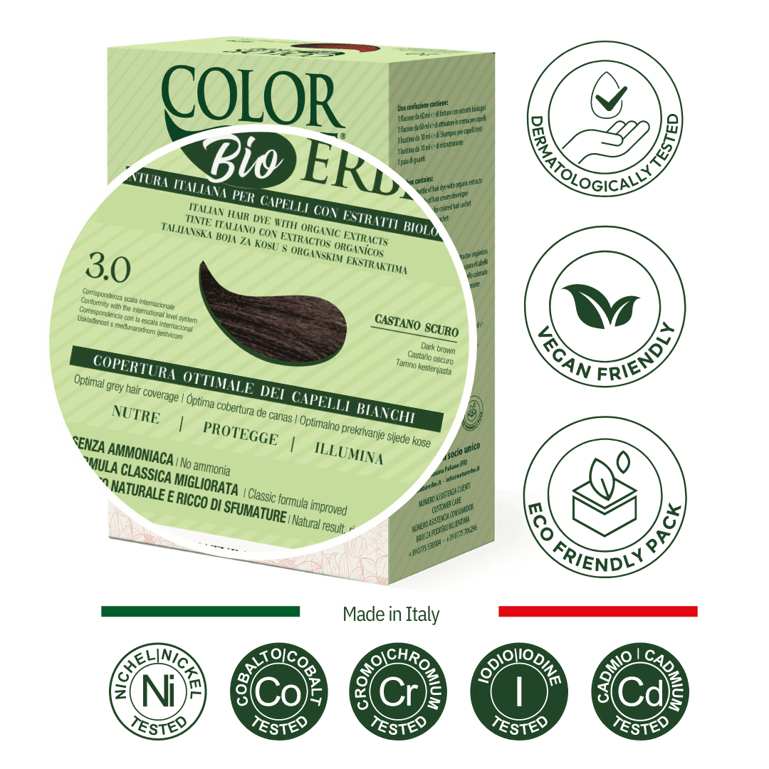 Φυτική Βαφή Μαλλιών Καστανό Σκούρο 3.0 (No 2) - Color Erbe