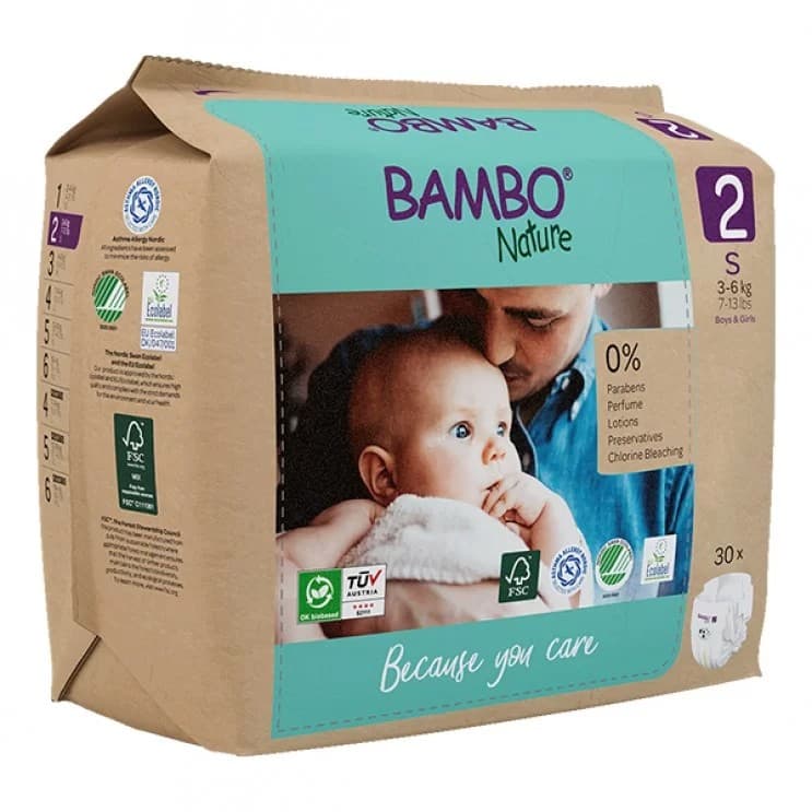 Πάνες S Νο.2 3-6kg 30τμχ. - Bambo Nature