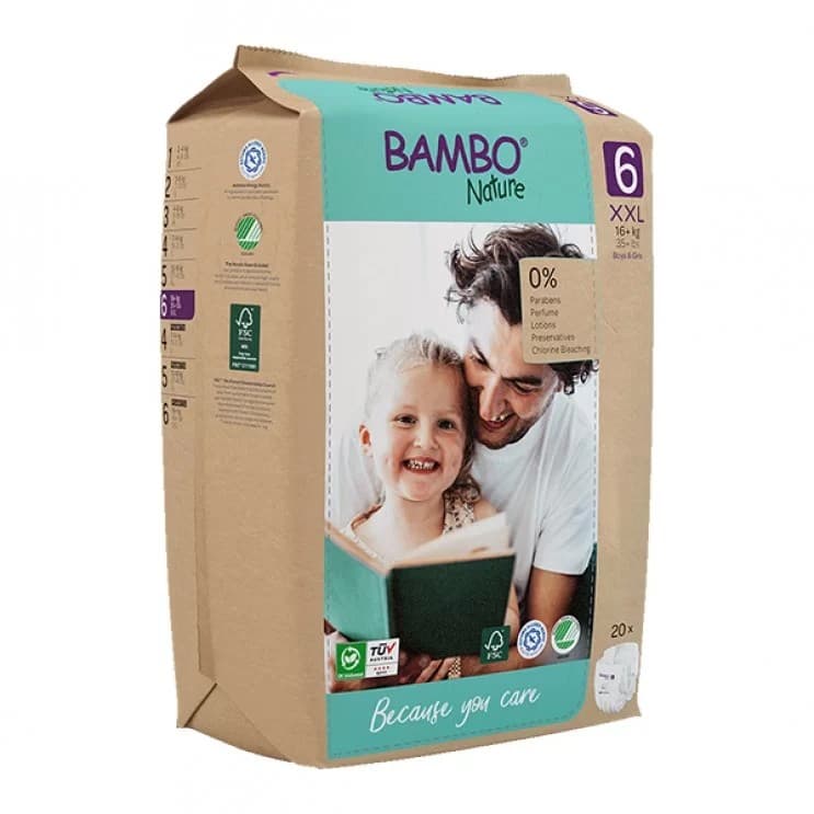 Πάνες XXL Νο.6 +16kg 20τμχ. - Bambo Nature