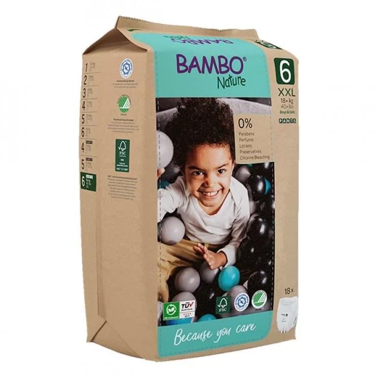 Πάνες βρακάκι XXL Νο.6 +18kg 18τμχ. - Bambo Nature