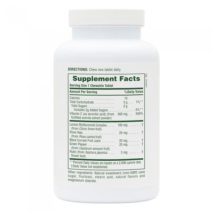ACEROLA-C COMPLEX CHEWABLE  500 mg 90 Tabs - Natures Plus - Thumbnail 2