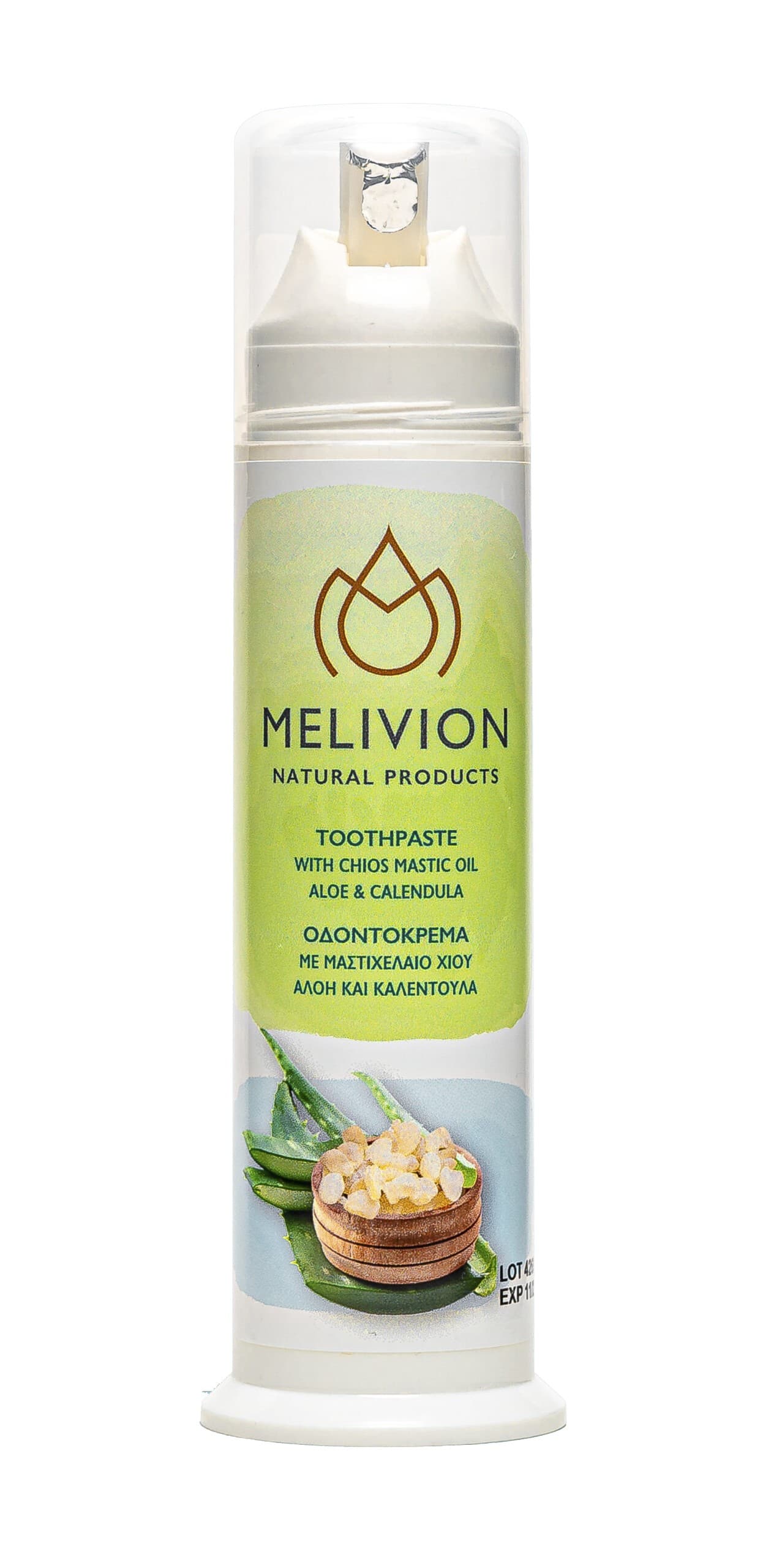 Οδοντόκρεμα με μαστίχα, aloe, calendula 100gr - Melivion