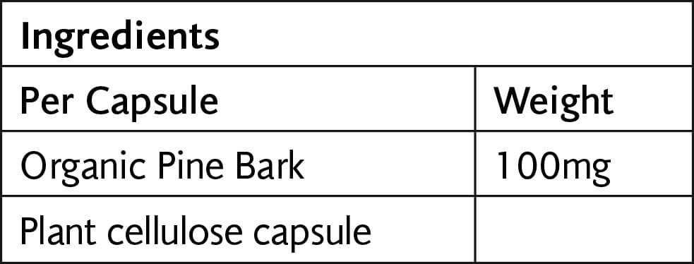 Pine Bark Extract Veg 30 Caps (Organic) - Viridian - Thumbnail 2