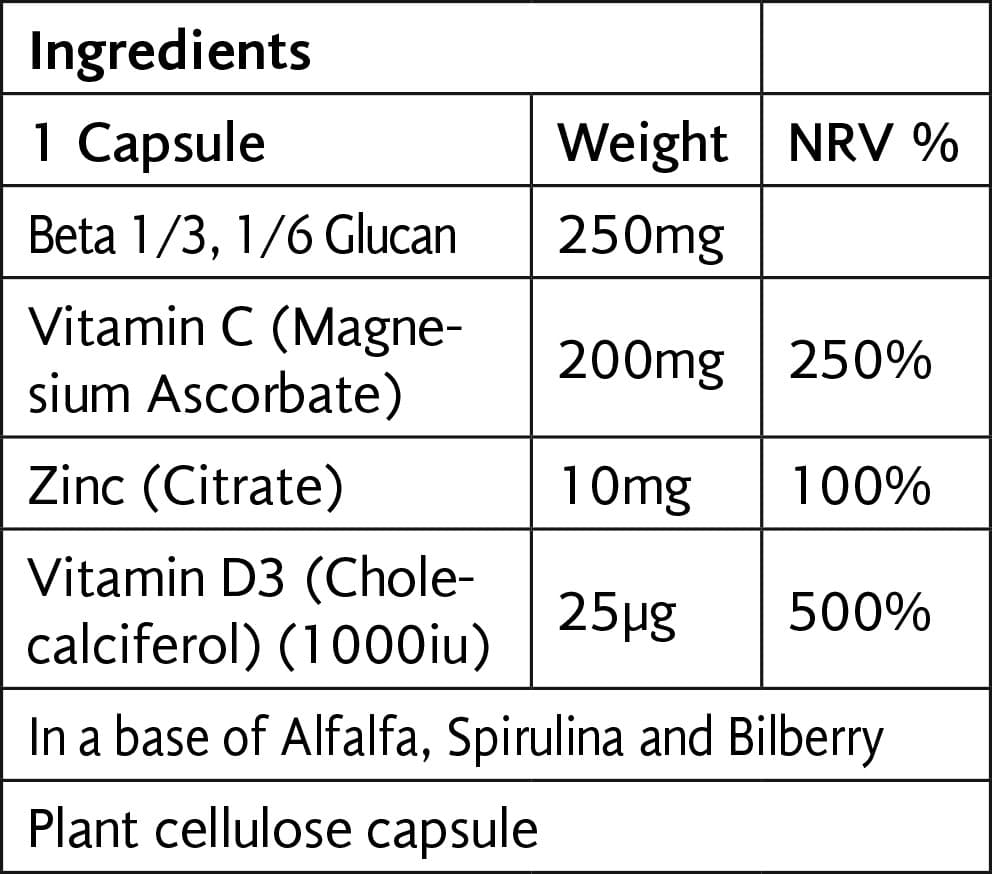 Beta Glucan Complex Veg 30 Caps - Viridian - Thumbnail 2