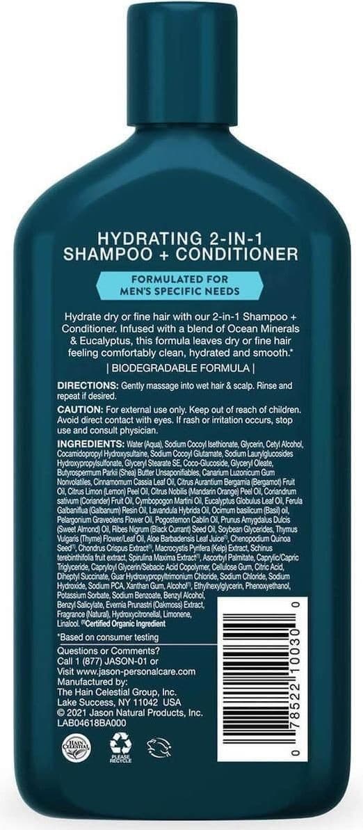 Men's Hydrating 2-in-1 Shampoo 355 ml - Jason - Thumbnail 2