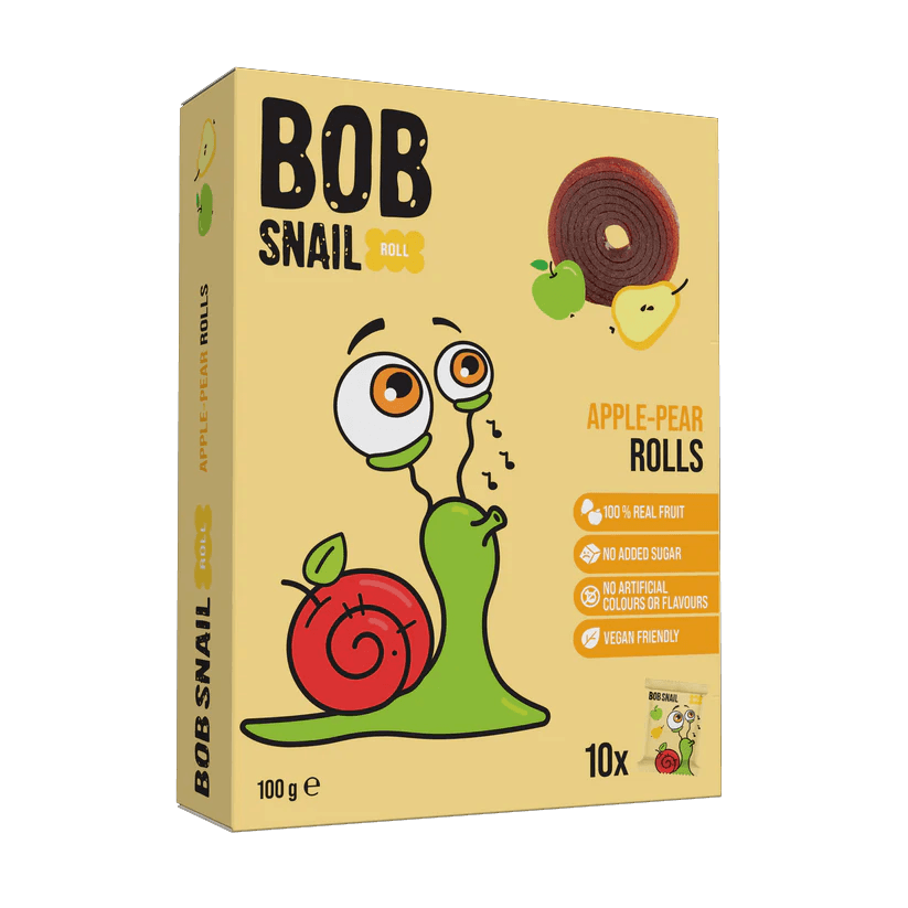 Fruit Rolls Μήλο - Αχλάδι 100 gr - Bob Snail