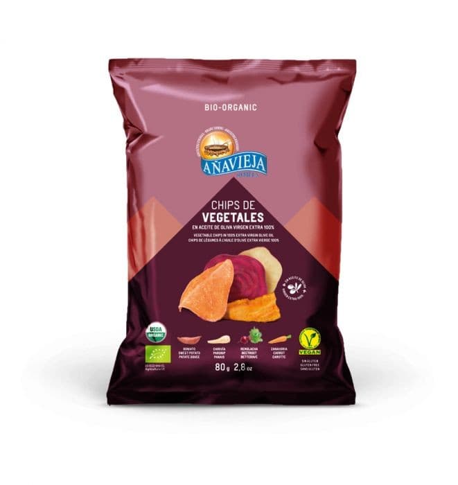 Chips Λαχανικών σε Έξτρα Παρθένο Ελαιόλαδο 80gr - Anavieja - Image 1