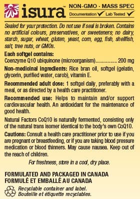 Coenzyme Q10 200 mg 60 caps - Natural factors - Thumbnail 2