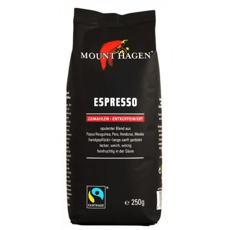 Καφές Espresso χωρίς καφεΐνη BIO 250gr - Mount Hagen