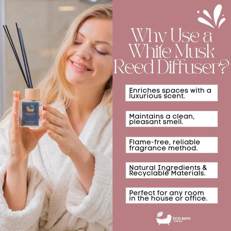 Αρωματικό Χώρου White Musk - Diffuser 100ml - Eco Bath London - Thumbnail 4