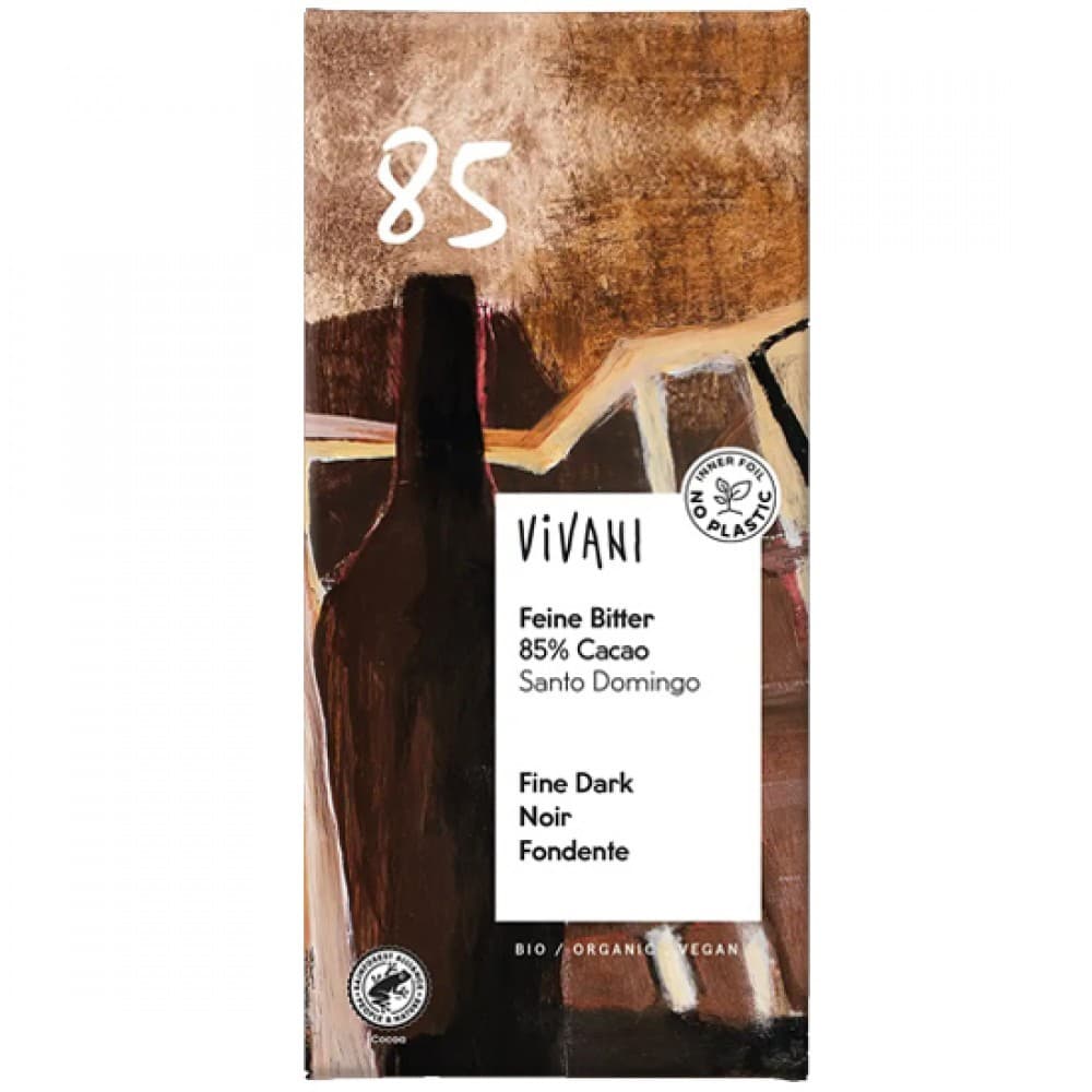 Μαύρη Σοκολάτα με 85% Κακάο 80γρ - Vivani - Image 1