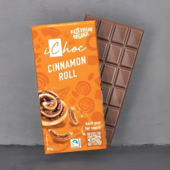 Vegan Σοκολάτα με Γέμιση Cinnamon Roll 80γρ -  iChoc - Thumbnail 2