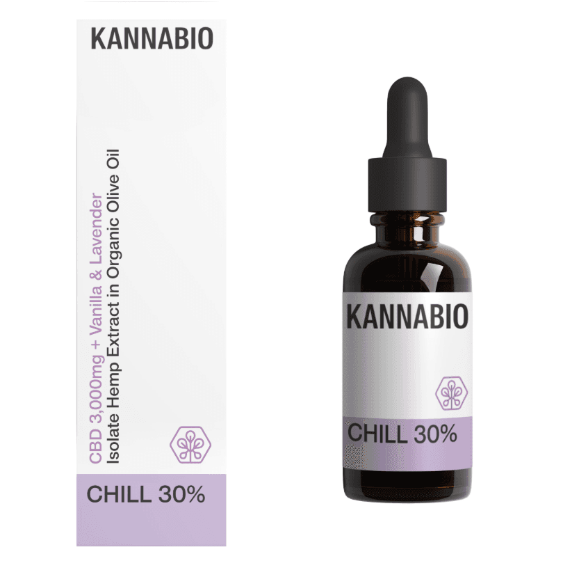 CHILL 30% Vanillia Lavender CBD Isolate (10ml) THC Free - Kannabio