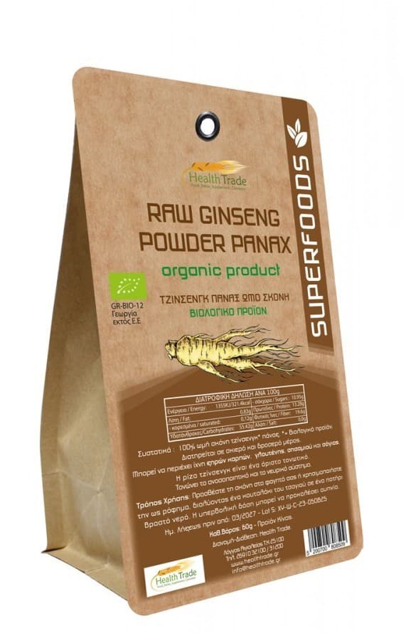Ginseng Panax Organic Powder BIO 60g - Health Trade