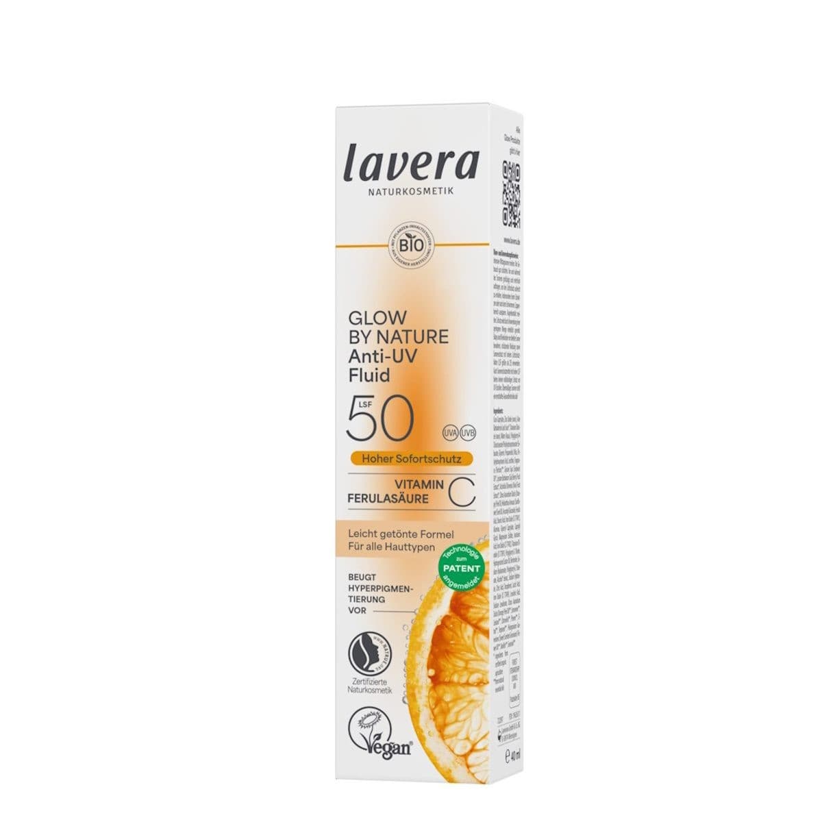 Glow by Nature Anti-UV Fluid SPF50, πλούσιας υφής, 40ml - Lavera - Image 1