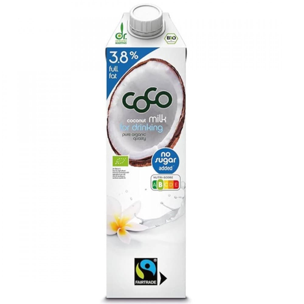 Γάλα (Ρόφημα) Καρύδας 3,8% 1lt BIO - Dr Martins