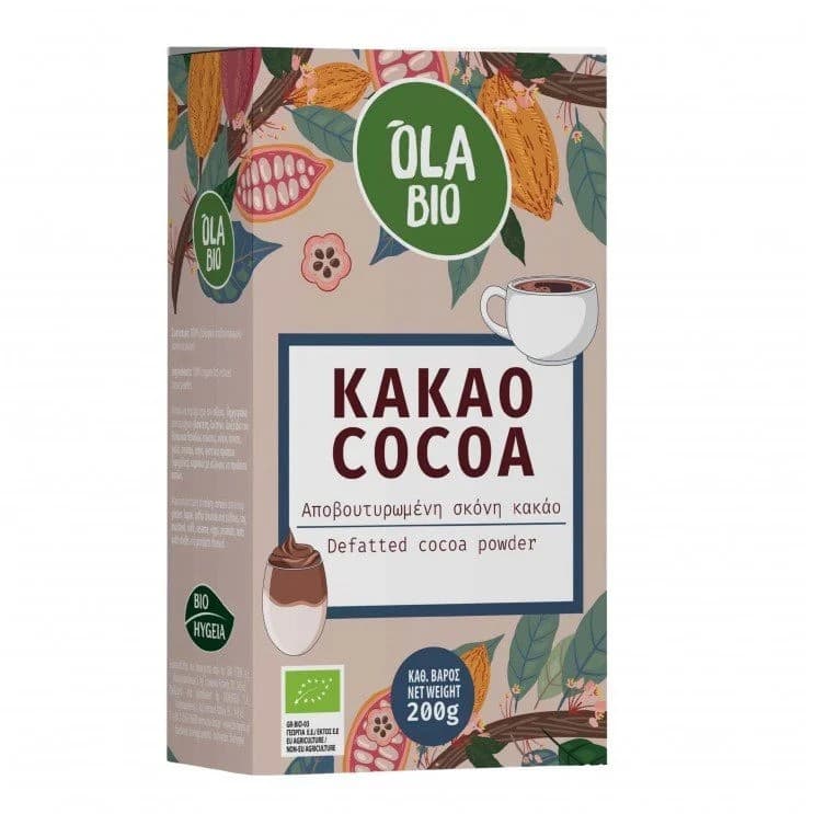 Κακάο - Cacao (Ημιαποβουτυρωμένο) Κουτί ΒΙΟ 200gr - OLA BIO