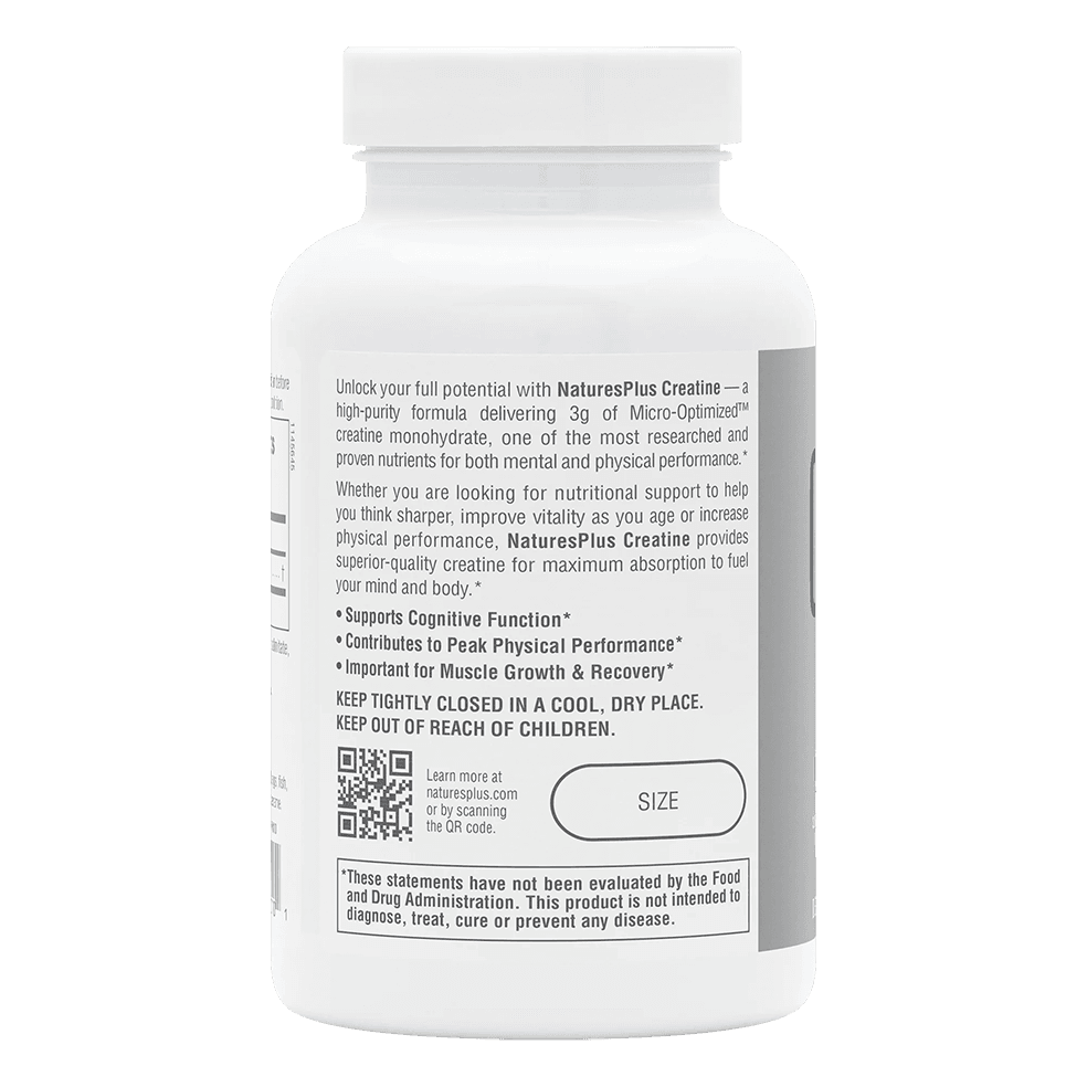 Creatine Monohydrate Μονοϋδρική Κρεατίνη 120caps - Natures Plus - Thumbnail 3