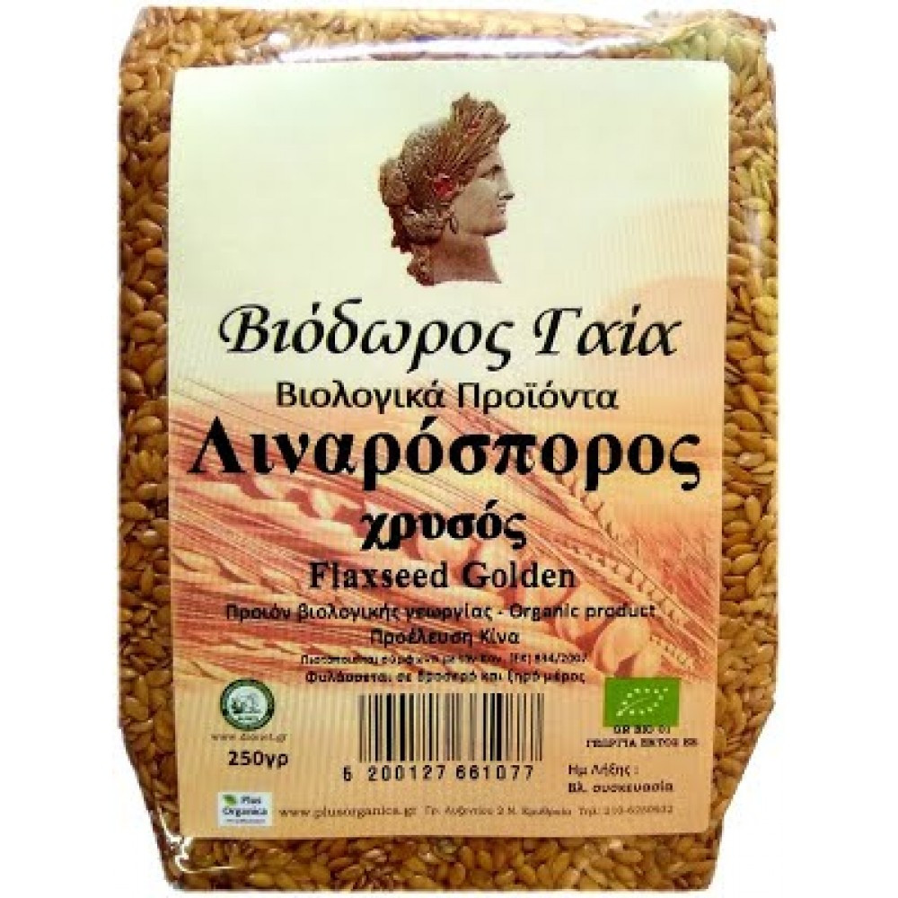 Λιναρόσπορος Χρυσός BIO 250 gr - Βιόδωρος Γαία