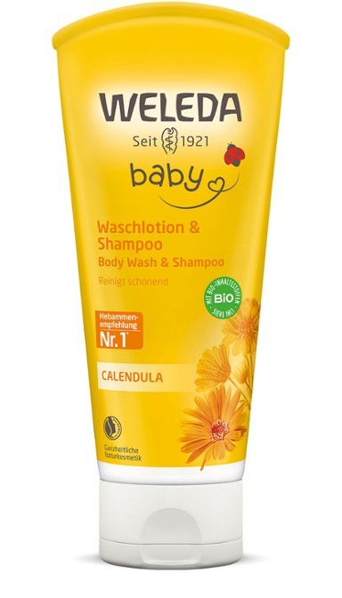 Σαμπουάν & Αφρόλουτρο Καλέντουλας,  Baby Calendula Shampoo & Body Wash 200ml - Weleda