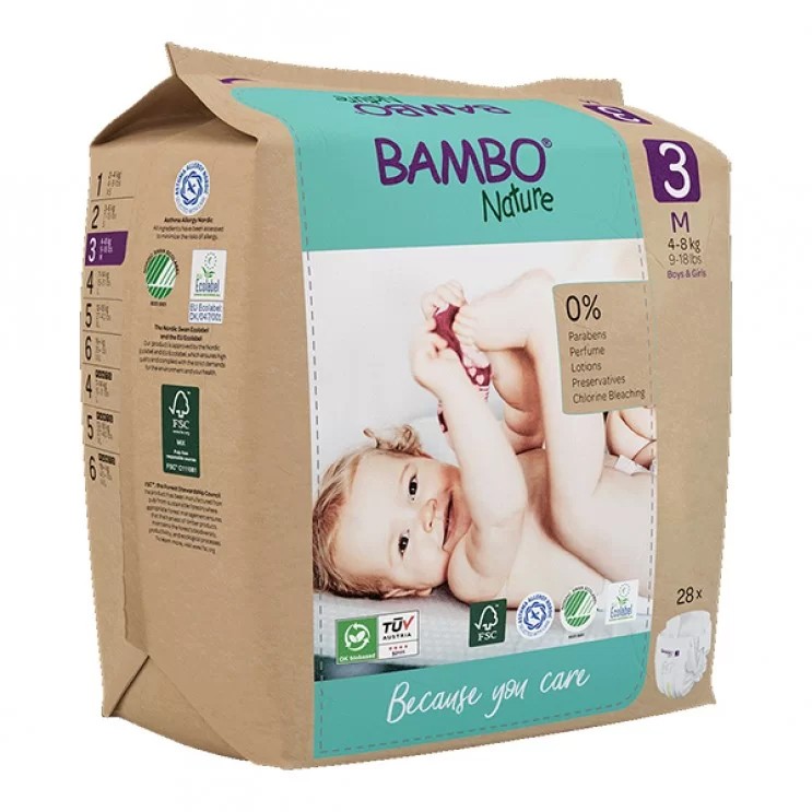 Πάνες M Νο.3 4-8kg 28τμχ. - Bambo Nature