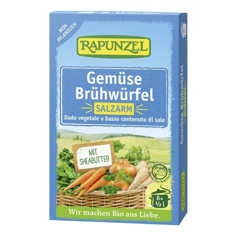 Κύβοι Λαχανικών Χαμηλό Αλάτι BIO 68gr - Rapunzel