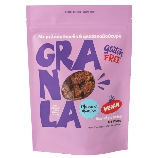 Granola με φυστικοβούτυρο & μελάσα 280gr - Emelia
