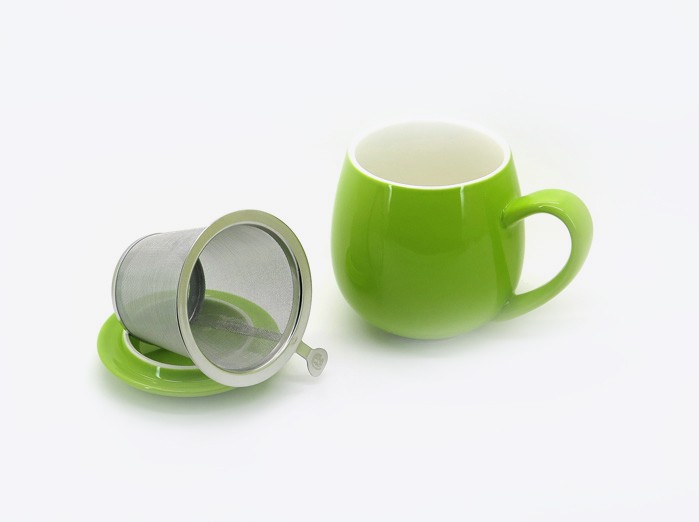 Mug πορσελάνινο πράσινο-κίτρινο - Ο δρόμος του τσαγιού