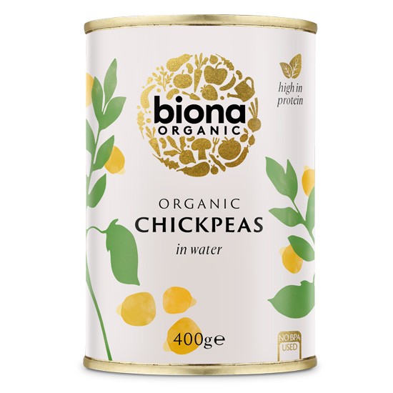 Ρεβύθια έτοιμα σε νερό - Chickpeas 400gr - Biona