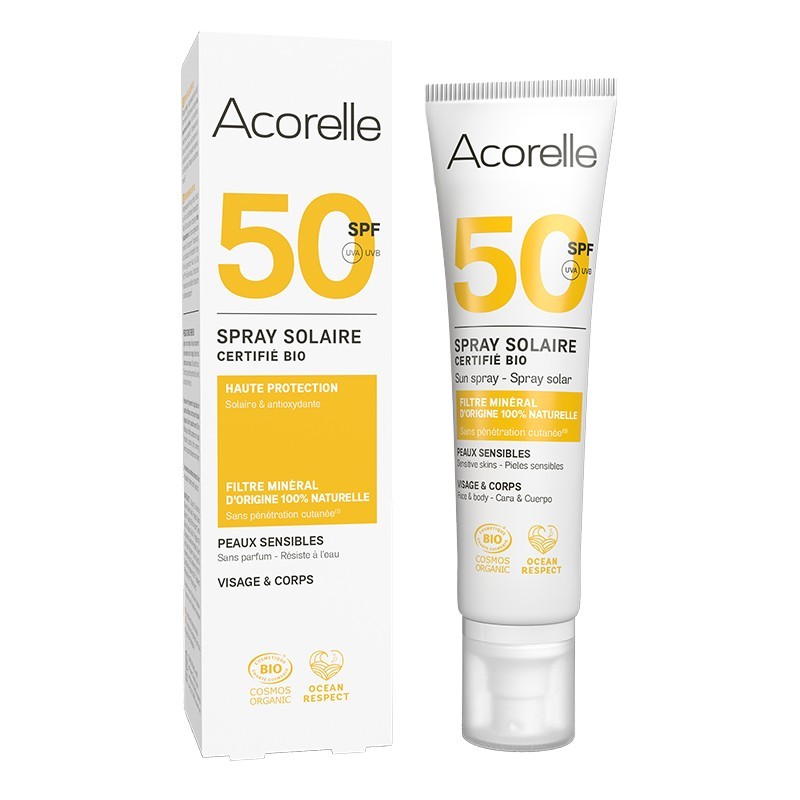 Certified Organic Sun Spray SPF50 100ml - Acorelle