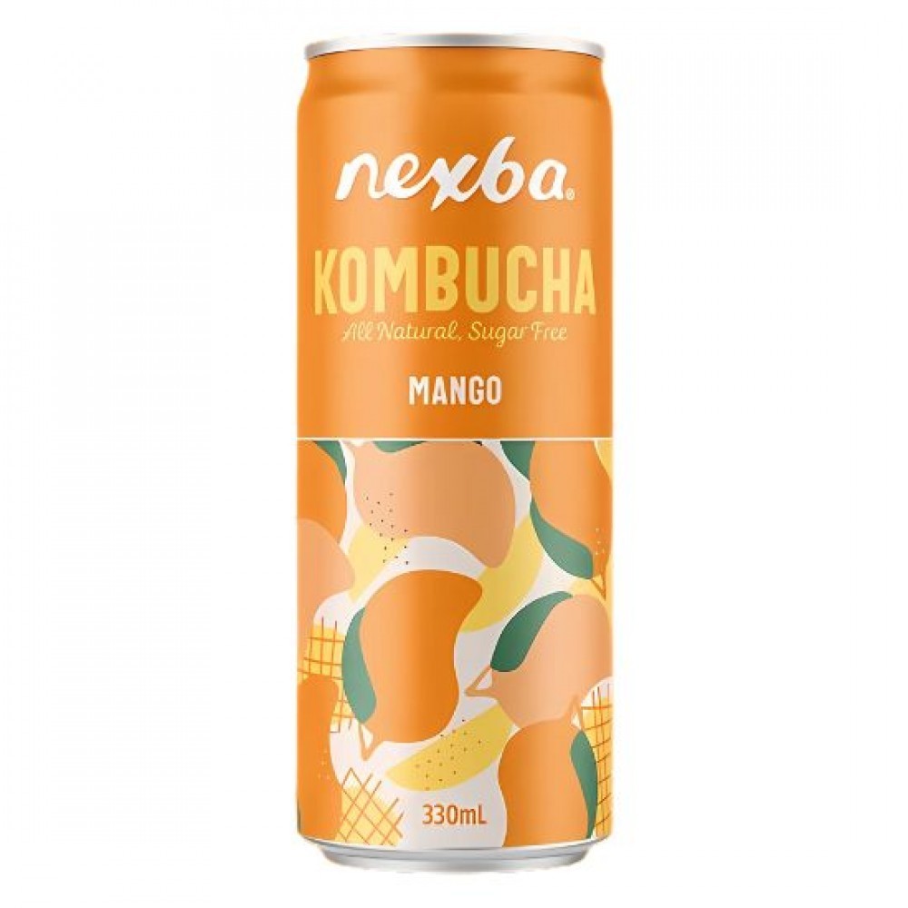 Κομπούχα 'Μάνγκο' Χωρίς Ζάχαρη - Kombucha Mango 330ml - Nexba