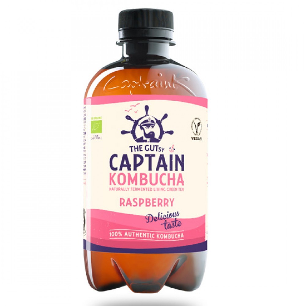 Κομπούχα 'Σμέουρο' - Kombucha Raspberry (400ml) - Gutsy Captain