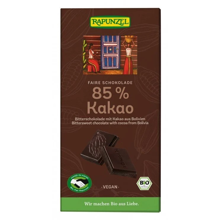 Σοκολάτα Μαύρη 85% Κακάο 80gr - Rapunzel