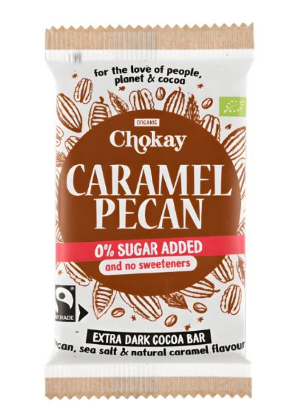 Σοκολάτα 'Caramel Pecan' Χωρίς Γλουτένη & Χωρίς Ζάχαρη (70γρ) - Chokay